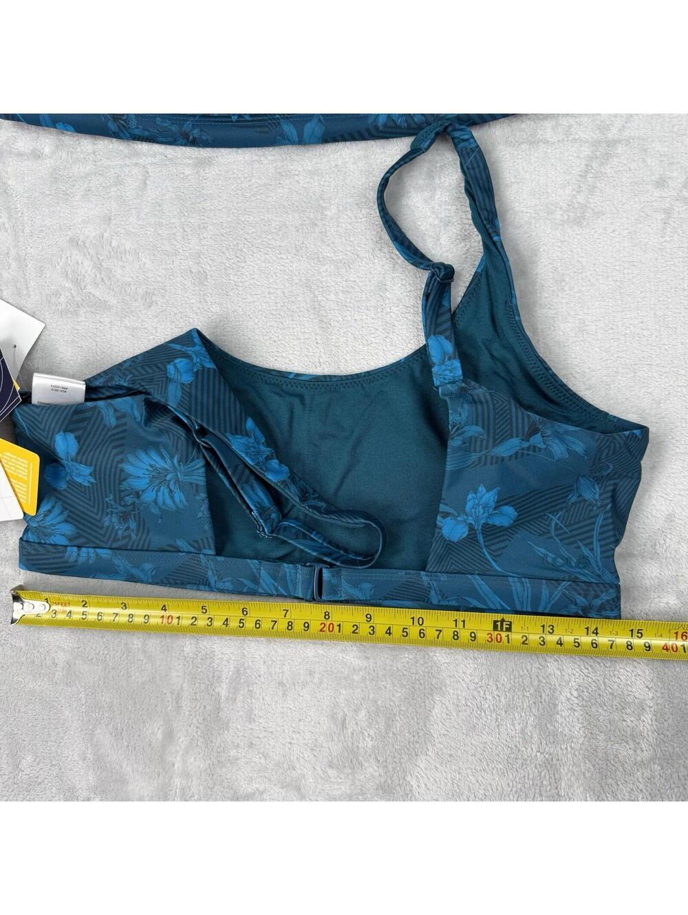 Lole Wave Bikini Top XL Blue Floral Sports Bra Style Swimwear NWT Beach Summer - Picture 5 of 12